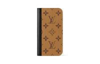 LOUIS VUITTON Canvas With Calfskin IPHONE 15 PRO Protective Cover Bag Accessory Women's Light Brown