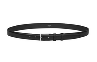 CELINE Letter Logo Pin Buckle Leather Belts Men's Black Width: 2.5CM