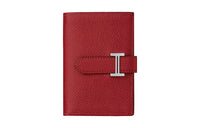 HERMES Bearn Mysore Goat Skin Wallet Mini Women's Rouge Casaque Kaska Red