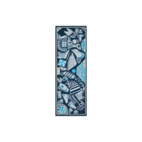HERMES Cashmere Knit Scarves Men's Blue