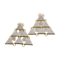 CHANEL Metal Rhinestone Earrings Women's Gold