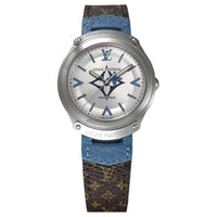 LOUIS VUITTON Wrist Watch Automatic Mechanical Movement Canvas Leather Strap 36mm Silver Dial Unisex