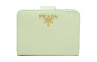PRADA Saffiano Leather Wallet Women's Green