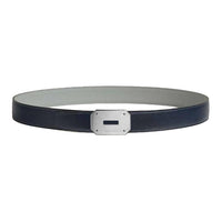 HERMES Calfskin Leather Belts Men's Blue 3.2CM