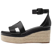 HERMES Strap Sandals Women's Black