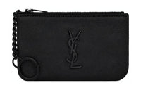 SAINT LAURENT Calfskin Key Pouch Wallets Men's Black