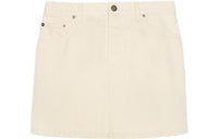 SAINT LAURENT SS22 Denim Short Skirts Women's Ivory