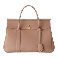 Loro Piana Cow Leather Handbag Women's Red Bean & Sun Gold
