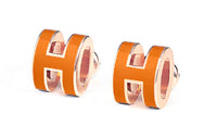 HERMES Stud Earrings Women's Yellow
