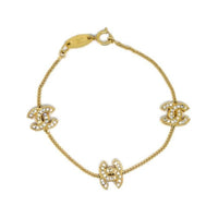 CHANEL 1982 Rhinestone embellished Cc Bracelet