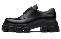 PRADA Monolith Brushed Leather Lace-up Shoes