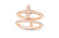 LOUIS VUITTON Idylle Blossom Two-Row Ring Pink Gold And Diamonds