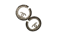 CHANEL Earrings Women's Black/Silver