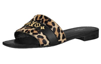 LOUIS VUITTON Revival Slide Slippers Women's Leopard Print