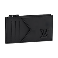 LOUIS VUITTON Aerogram Leather Card Holder Men's Black