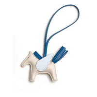 HERMES Calfskin Pendants Unisex Blue