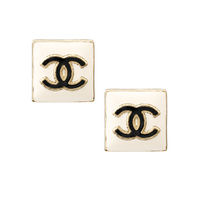 CHANEL Stud Earrings Women's White