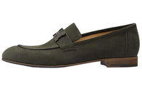 HERMES Loafers Men's Brown Green