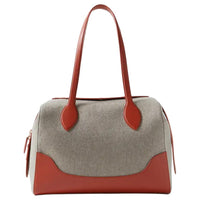 Loro Piana Calfskin Patchwork Leather Patchwork Felt Handbag Large Size Women's Red