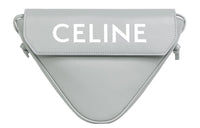 CELINE Smooth Cow Leather Triangle Bag Shoulder Bag Crossbody Bag Men's Light Gray