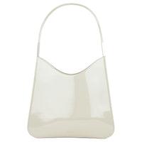 SAINT LAURENT Patent Leather Hobo Shoulder Bag Women's Bright Gray