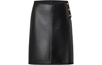 LOUIS VUITTON Leather Apron Tab Mini Wrap Skirt