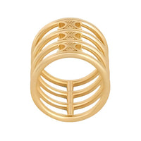 CELINE Triomphe Cage Ring In Brass With Gold Finish