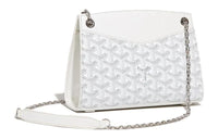 GOYARD Rouette Canvas With Leather Tote Chain Bag Shoulder Bag Women's White