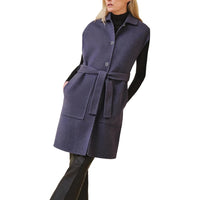 HERMES Coats Women's Blue