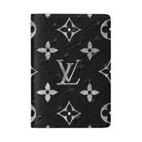 LOUIS VUITTON Leather Card Holder Men's Black