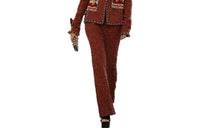 CHANEL Casual Pants Women's Red