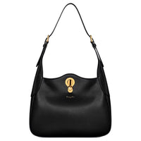 DIOR Calfskin Hobo Bag, Handbag, Shoulder Bag Large Size Women's Black