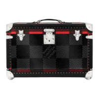 LOUIS VUITTON Leather Trim Hard Case Men's Black & Red