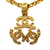 CHANEL Pre-Owned 1994 Triple CC Pendant Costume Necklace