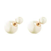 DIOR Resin Pearls Stud Earrings Women's White