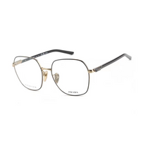 PRADA Plate And Metal Irregular Shape Eyeglass Frames Unisex Black