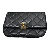 CHANEL Sheepskin Crossbody Bag Shoulder Bag Women's Black