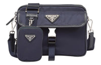 PRADA Recycled Nylon Saffiano Leather Crossbody Bag Shoulder Bag Regular Men's Blue