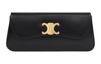 CELINE Shiny Calfskin Clutch Women's Black