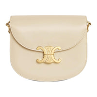 CELINE Besace Calfskin Crossbody Bag Shoulder Bag Women's Beige