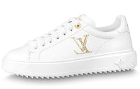 LOUIS VUITTON Time Out Stylish Skateboarding Shoes Women's White Gold
