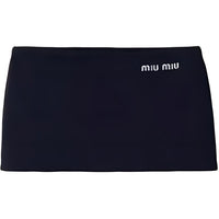 MIU MIU Logo Embroidered Mini Skirt