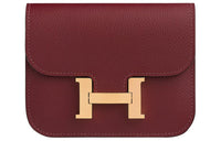 HERMES Constance Slim Evercolor Leather Wallet Fanny Pack Women's 55 Rouge Hermes Red