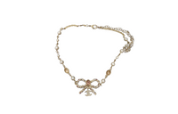 CHANEL Metal Rhinestone Necklaces Women's Silver