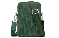 DIOR Leather Messenger Bag Crossbody Bag Shoulder Bag Men's Green