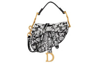 DIOR Saddle Cow Leather Saddle Bag Shoulder Bag Crossbody Bag Handbag Extra Mini Women's Black/White