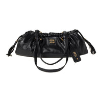 MIU MIU Leather Handbag, Shoulder Bag Medium Size Women's Black