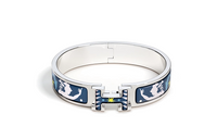 HERMES Enamel Palladium-Plated Metal Accessories Bracelets Women's Blue