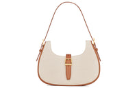 SAINT LAURENT Canvas With Leather Canvas Bag, Hobo Bag, Shoulder Bag Women's