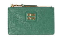 MIU MIU Leather Wallet Women's Sage Green
